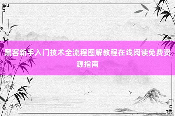 黑客新手入门技术全流程图解教程在线阅读免费资源指南