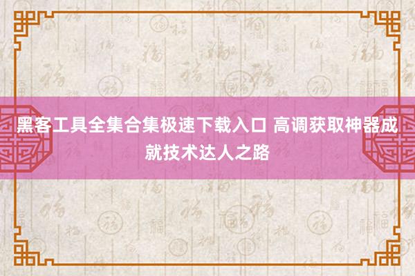 黑客工具全集合集极速下载入口 高调获取神器成就技术达人之路