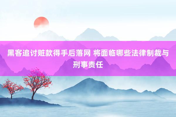黑客追讨赃款得手后落网 将面临哪些法律制裁与刑事责任